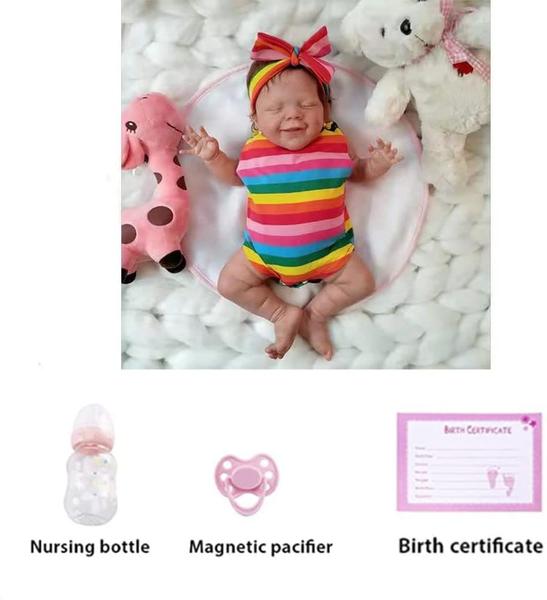 Imagem de Boneca Reborn Baby Doll Zlgkjk Bruny 18 polegadas de silicone de corpo inteiro