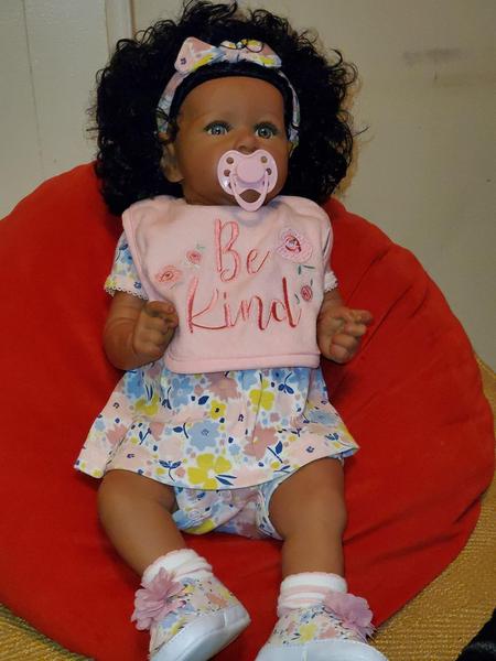 Imagem de Boneca Reborn Baby Doll ZTDOLL Girl 45 cm com cabelo grosso em vinil completo