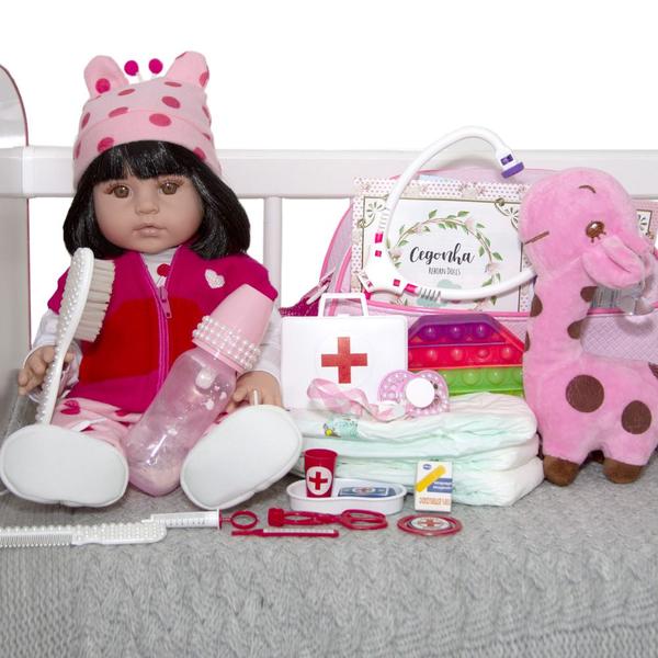 Imagem de Boneca Reborn Baby Girafinha Com Enxoval Completo