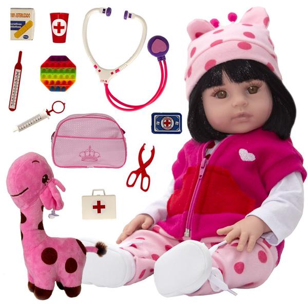 Imagem de Boneca Reborn Baby Girafinha Com Enxoval Completo