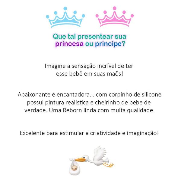 Imagem de Boneca Reborn Baby Princesa Corpo Silicone Pode Dar Banho