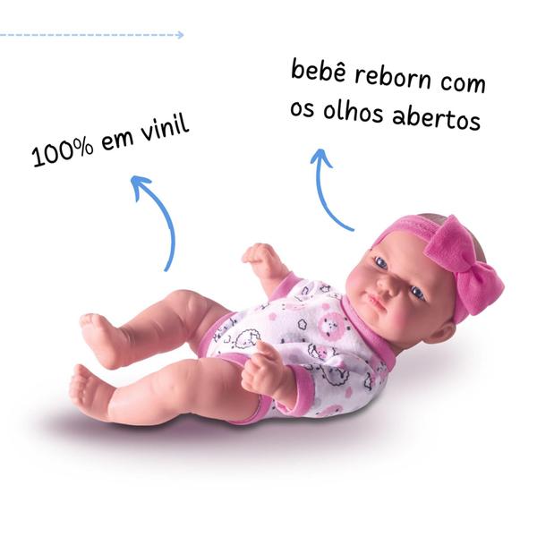 Imagem de Boneca reborn bebe pequena nenem realista brinquedo infantil menina bebezinho com cheiro bebezao bb