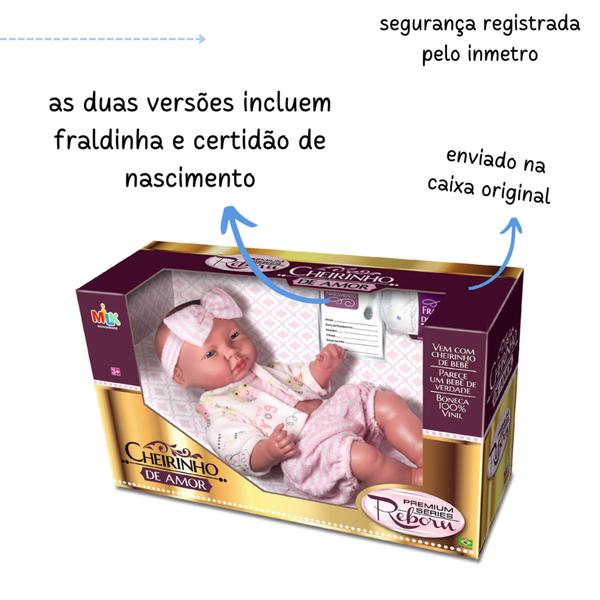 Boneca reborn bebe realista boneco realista pesado real nenem brinquedo infantil menina bonecona bb - Milk Brinquedos Imagem de Boneca reborn bebe realista boneco realista pesado real nenem brinquedo infantil menina bonecona bb