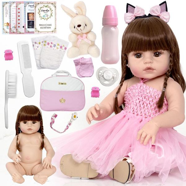 Boneca Reborn Bebê Realista Menina Bailarina Lindos Itens - Cegonha Reborn Dolls Imagem de Boneca Reborn Bebê Realista Menina Bailarina Lindos Itens
