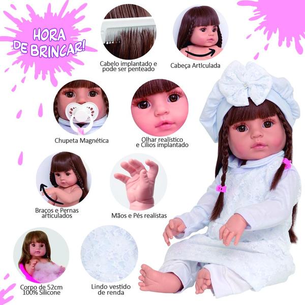 Imagem de Boneca Reborn Bebê Recem Nascida Menina com Enxoval Completo