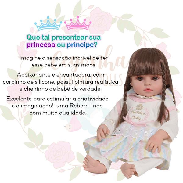 Imagem de Boneca Reborn Bebê Recém Nascida Silicone 46m Fofinha