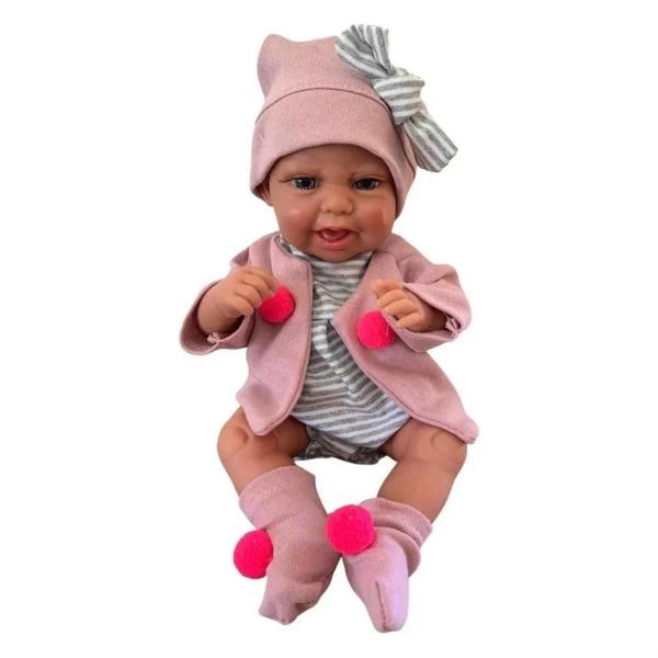 Imagem de Boneca Reborn Boutique Dolls Reborn Com Macacao Rosa