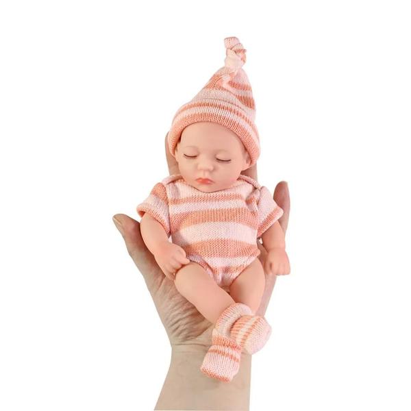 Imagem de Boneca Reborn de Silicone 20cm à Prova D'Água - Mini Boneca Fofa para Meninas