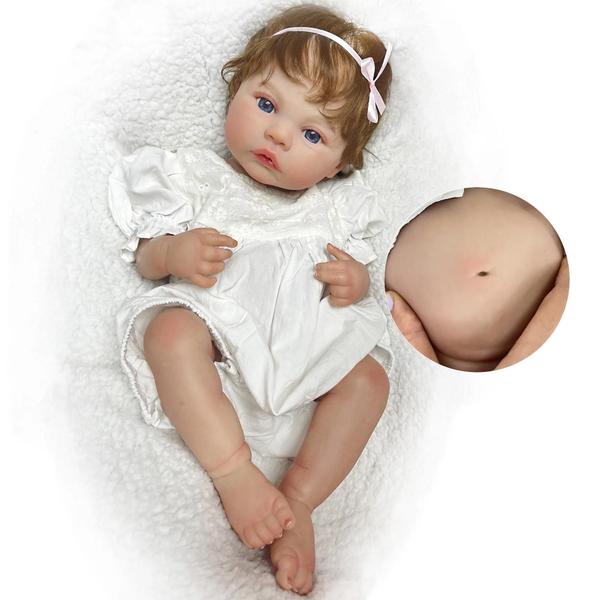 Boneca Reborn de Silicone Realista 45cm - Bebê Menina Artesanal Imagem de Boneca Reborn de Silicone Realista 45cm - Bebê Menina Artesanal