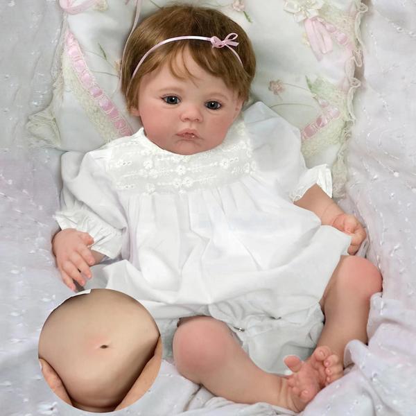 Boneca Reborn de Silicone Realista 45cm - Bebê Menina Artesanal Imagem de Boneca Reborn de Silicone Realista 45cm - Bebê Menina Artesanal