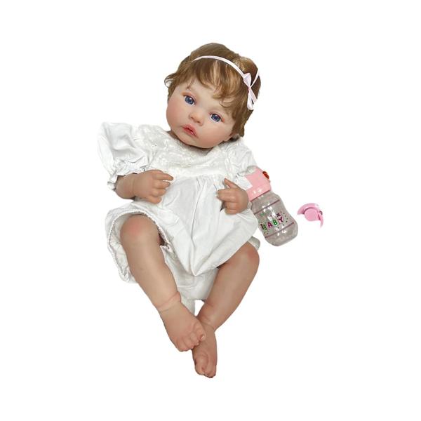 Boneca Reborn de Silicone Realista 45cm - Bebê Menina Artesanal Imagem de Boneca Reborn de Silicone Realista 45cm - Bebê Menina Artesanal