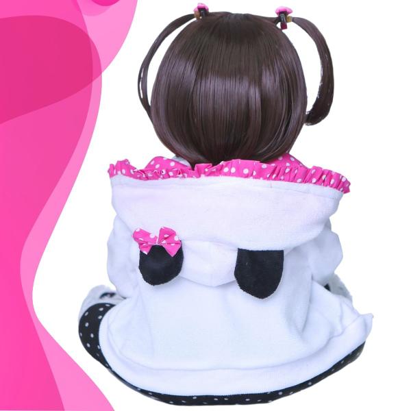 Imagem de Boneca Reborn de Silicone Roupa Panda Marca New Happy