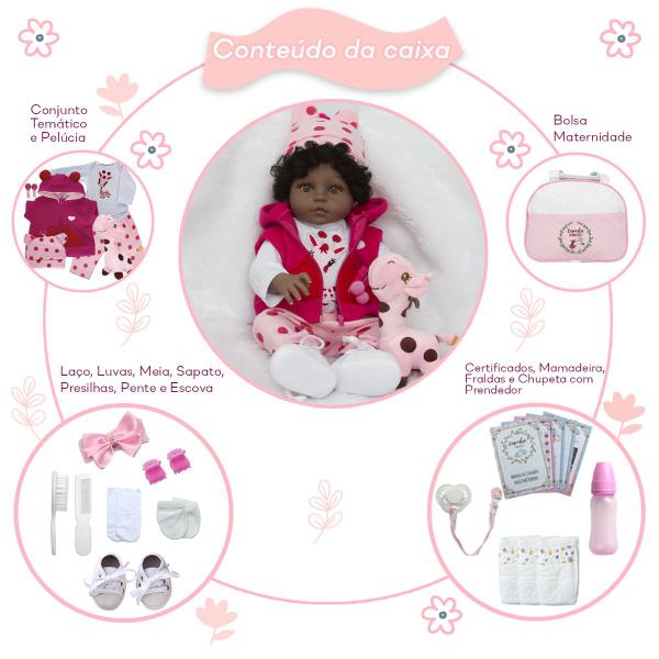 Boneca Reborn Girafinha Negra Linda Com Itens Pode Dar Banho - Cegonha Reborn Dolls Imagem de Boneca Reborn Girafinha Negra Linda Com Itens Pode Dar Banho