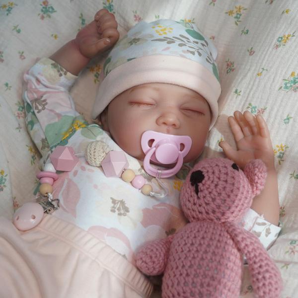 Imagem de Boneca Reborn Kaydora Sleeping 55 cm com conjunto de presente para crianças