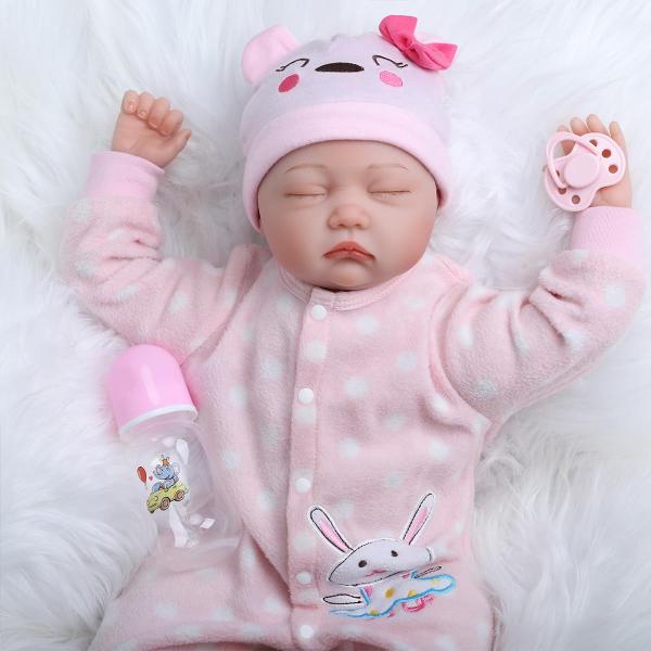 Imagem de Boneca Reborn Kdudgso Realistic Reborn Baby Girl 55 cm com acessórios