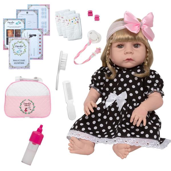 Boneca Reborn Loira Corpo Vinil Siliconado Envio Imediato - Cegonha Reborn Dolls Imagem de Boneca Reborn Loira Corpo Vinil Siliconado Envio Imediato