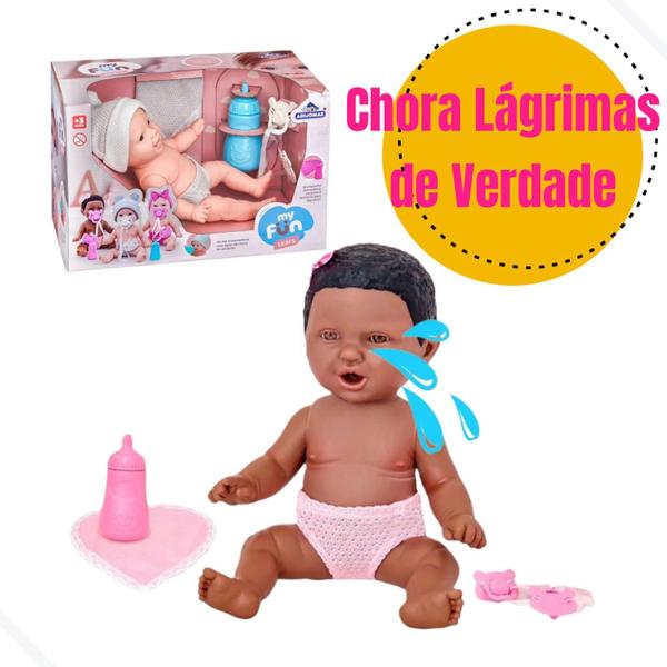 Imagem de Boneca Reborn Mama Chora Lágrimas Mamadeira Chupeta Adijomar