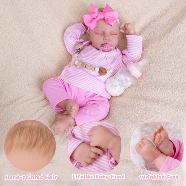 Imagem de Boneca Reborn Milidool Lifelike Girl 50 cm com roupas para maiores de 3 anos