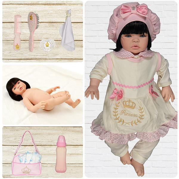 Imagem de Boneca Reborn Morena Ashley Caqui 22 Itens Cegonha Dolls