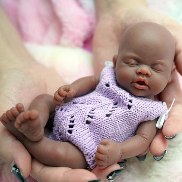 Imagem de Boneca Reborn MYREBABY 7 Silicone de corpo inteiro, menina negra