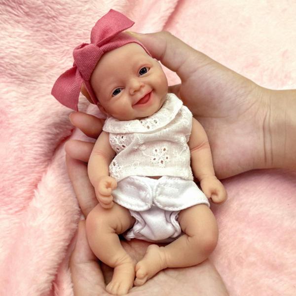 Imagem de Boneca Reborn MYREBABY Lifelike 18 cm, totalmente em silicone, menina