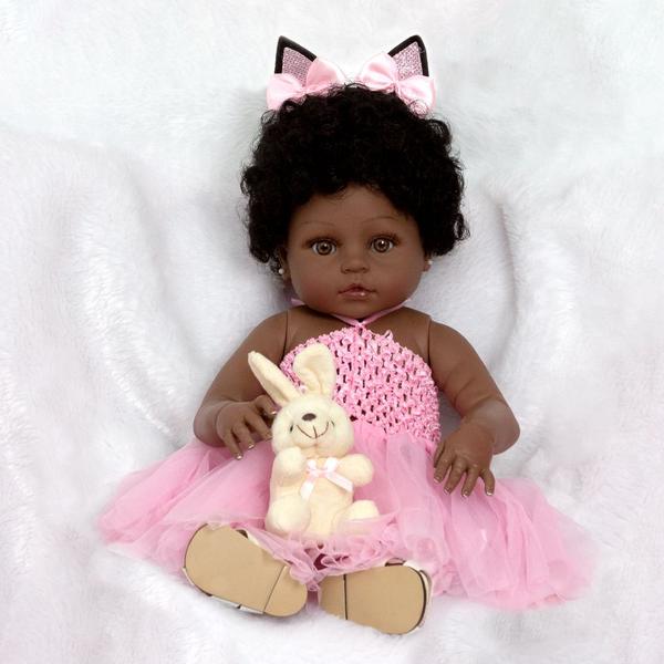 Boneca Reborn Negra Coelhinha Corpo 100% de Vinil 22 Itens - Cegonha Reborn Dolls Imagem de Boneca Reborn Negra Coelhinha Corpo 100% de Vinil 22 Itens