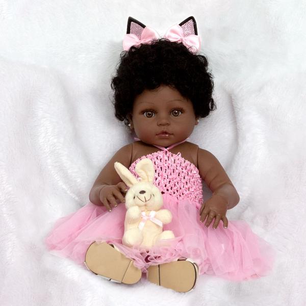 Boneca Reborn Negra Coelhinha Corpo 100% de Vinil 22 Itens - Cegonha Reborn Dolls Imagem de Boneca Reborn Negra Coelhinha Corpo 100% de Vinil 22 Itens