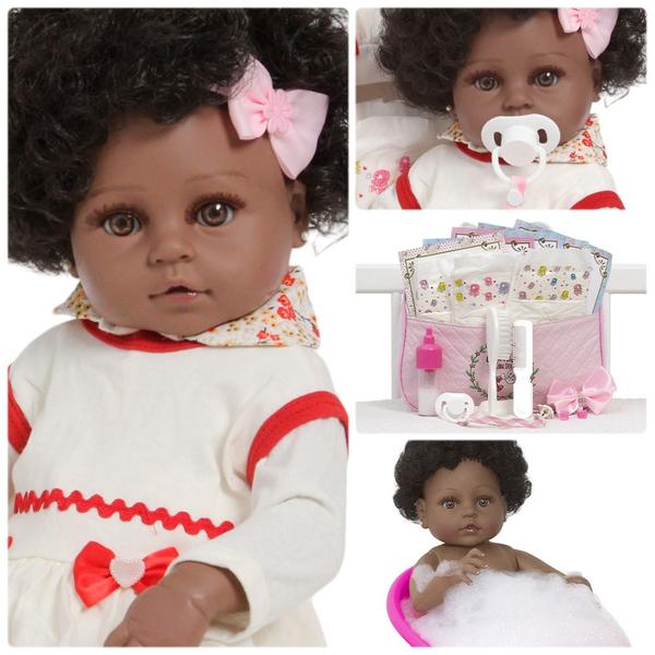 Boneca Reborn Negra Princesa Com Bolsa Kit Acessórios - Cegonha Reborn Dolls Imagem de Boneca Reborn Negra Princesa Com Bolsa Kit Acessórios