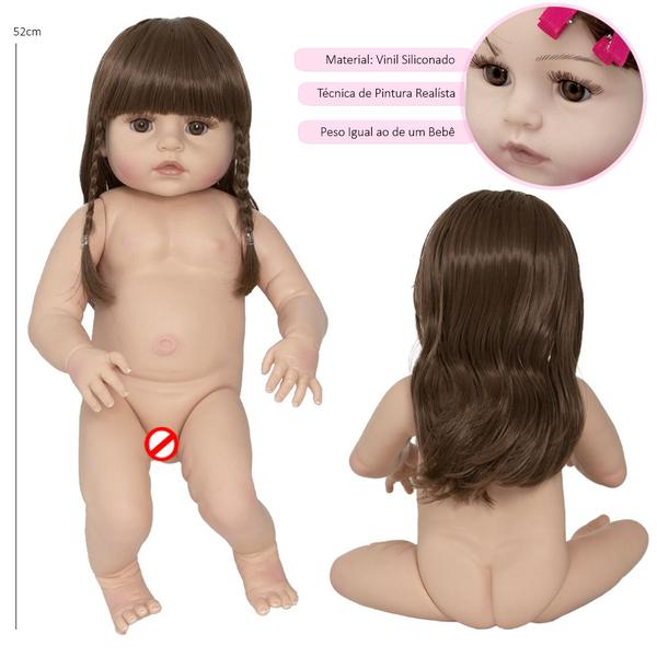 Imagem de Boneca Reborn Princesa Panda Cabelo Castanho com Acessórios