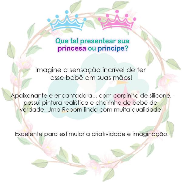 Imagem de Boneca Reborn Princesa Recem Nascida Silicone + Vários Itens