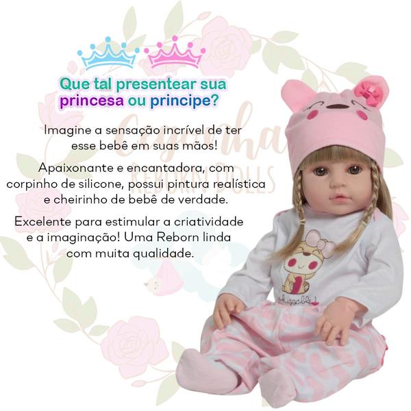 Imagem de Boneca Reborn Princesa Valentina Conjunto Coração + Bolsa