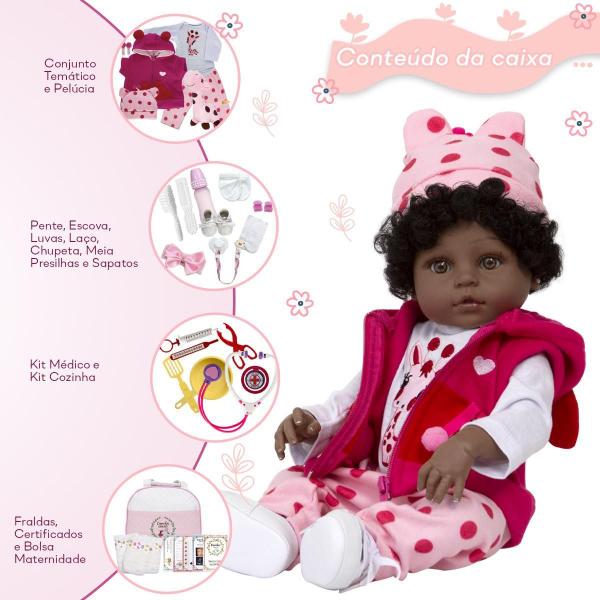 Boneca Reborn Realista Girafinha Negra Enxoval Luxo 24 Itens - Cegonha Reborn Dolls Imagem de Boneca Reborn Realista Girafinha Negra Enxoval Luxo 24 Itens