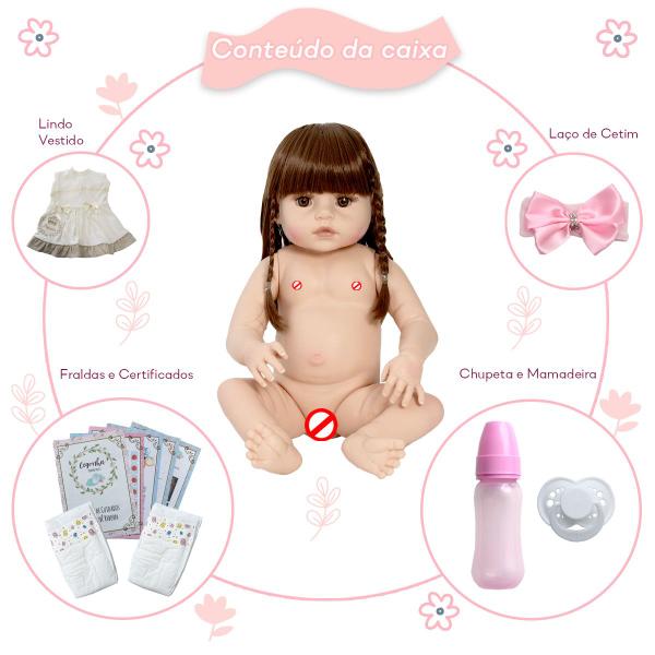 Imagem de Boneca Reborn Recem Nascida Baby Corpo de Vinil Pode Banhar