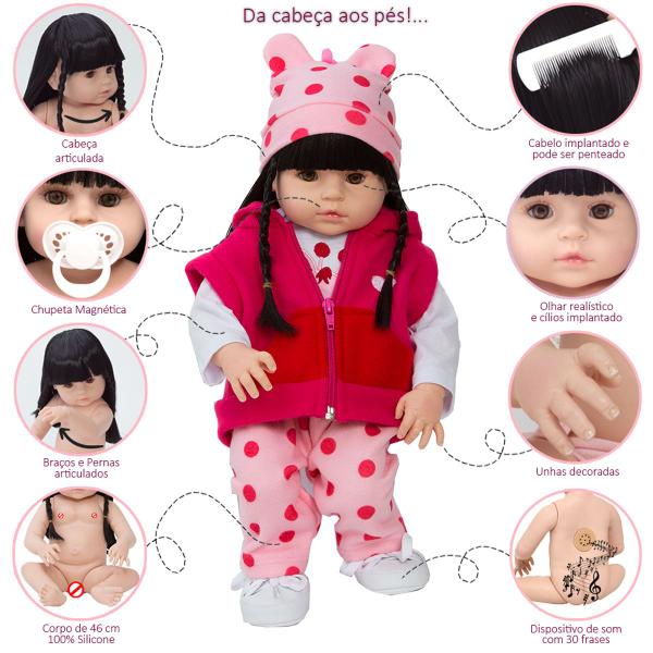 Boneca Reborn Recém Nascida Girafinha Corpo Vinil 30 Frases - Cegonha Reborn Dolls Imagem de Boneca Reborn Recém Nascida Girafinha Corpo Vinil 30 Frases