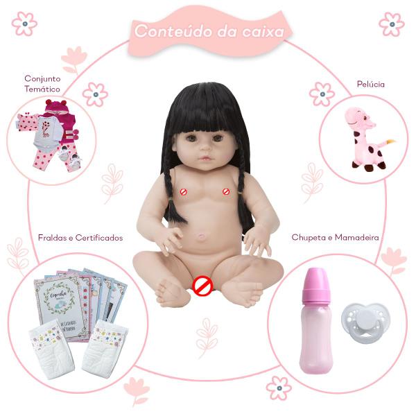 Boneca Reborn Recém Nascida Girafinha Corpo Vinil 30 Frases - Cegonha Reborn Dolls Imagem de Boneca Reborn Recém Nascida Girafinha Corpo Vinil 30 Frases