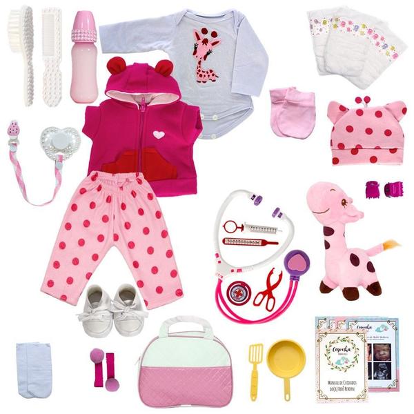 Boneca Reborn Recem Nascida Silicone Girafinha Enxoval Luxo - Cegonha Reborn Dolls Imagem de Boneca Reborn Recem Nascida Silicone Girafinha Enxoval Luxo