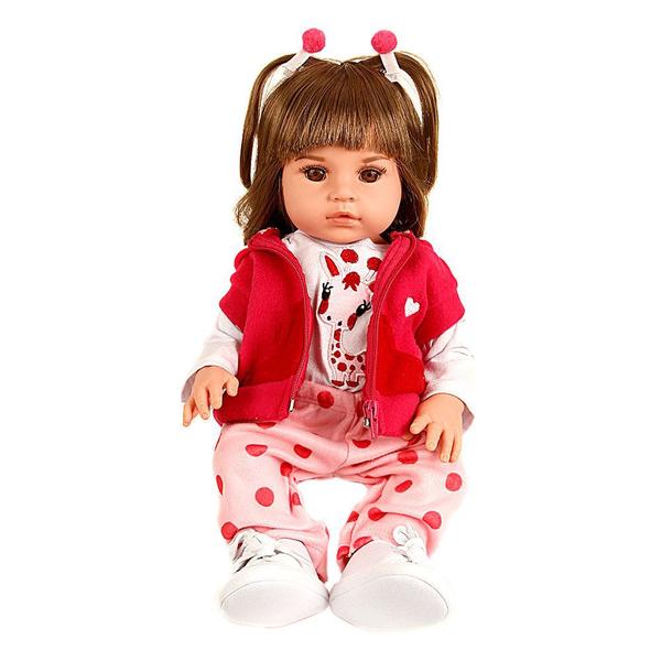 Imagem de Boneca Reborn Roupa Rosa Menina Silicone + Enxoval Completa