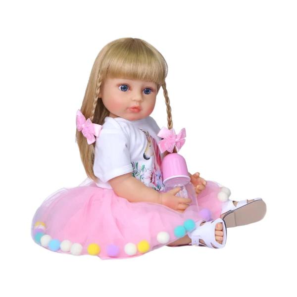 Imagem de Boneca Reborn Silicone 50cm - Bebê Menina com Rosto Adorável - Alta Qualidade