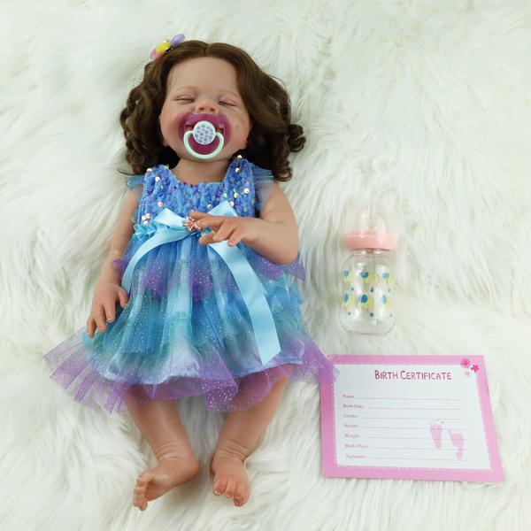 Imagem de Boneca Reborn Sleeping Baby Doll Zlgkjk 18 em vinil de silicone para corpo inteiro