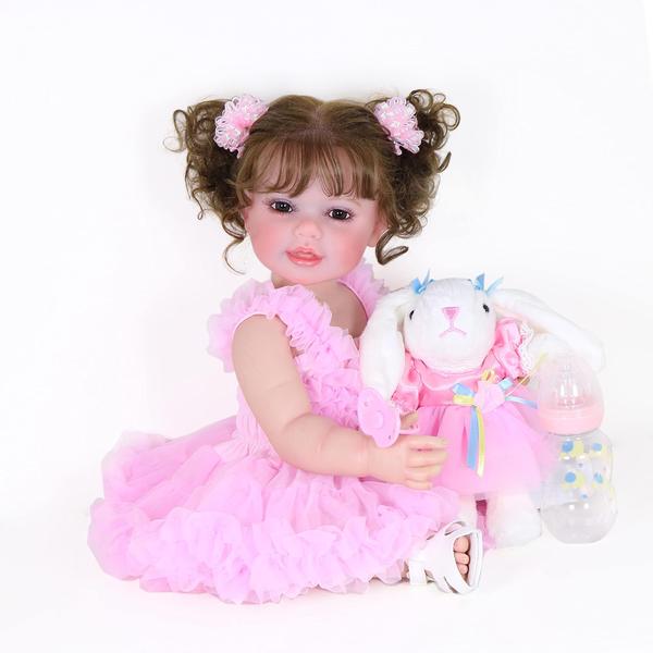 Imagem de Boneca Reborn Toddler Girl WAWA-HAOKEAI Reborn 55 cm com roupa