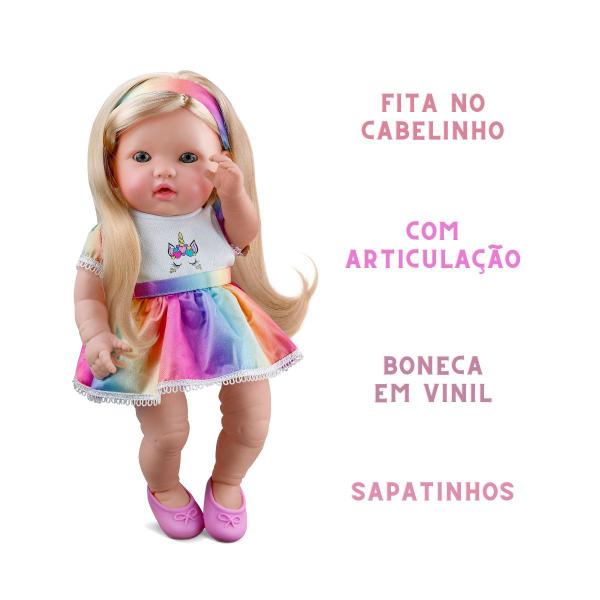 Imagem de Boneca Reborn Unicórnio Long Hair Vinil Cheirinho E Acess. Surpresas 37cm - Roma