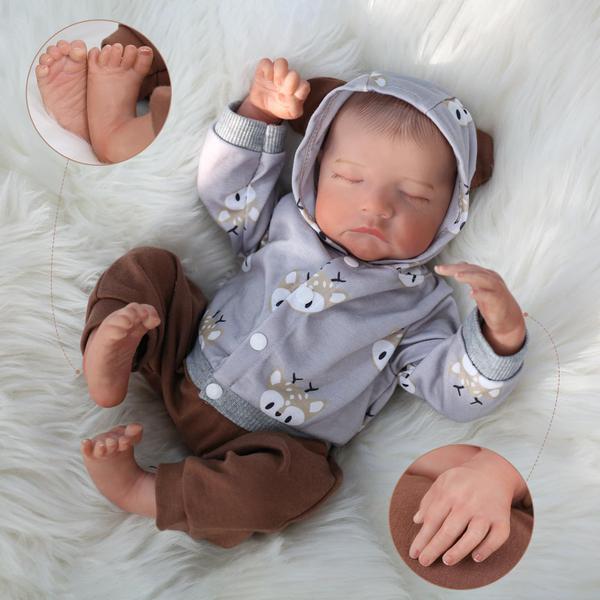 Imagem de Boneca Reborn WOOROY Levi Boy Presente realista de 45 cm para mais de 3 anos