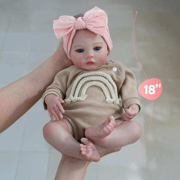 Imagem de Boneca Reborn WOOROY Realista 45cm - Com Roupa e Acessórios