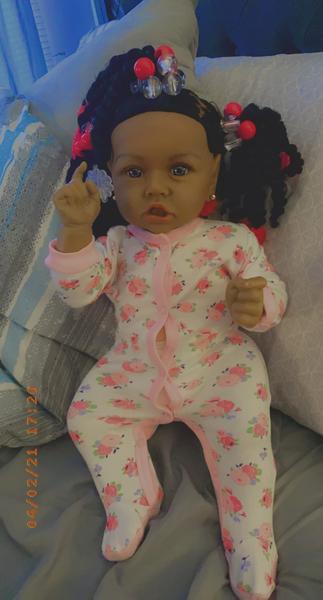 Imagem de Boneca Reborn ZTDOLL 45cm - Bebê Menina com Cabelo Encorpado em Vinil