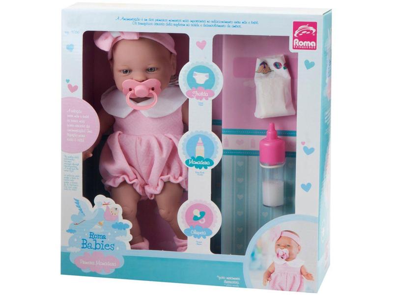 Imagem de Boneca Roma Babies Primeira Mamadeira - com Acessórios Roma Brinquedos