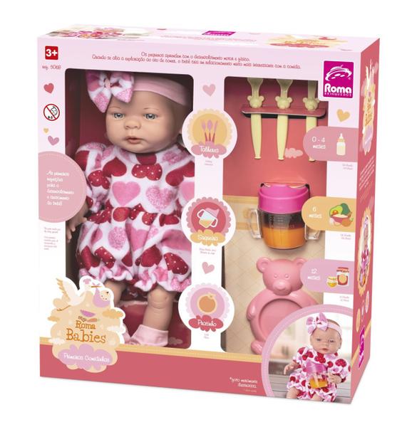 Imagem de Boneca Roma Babies Primeiras Comidinhas - com Acessórios Roma Brinquedos