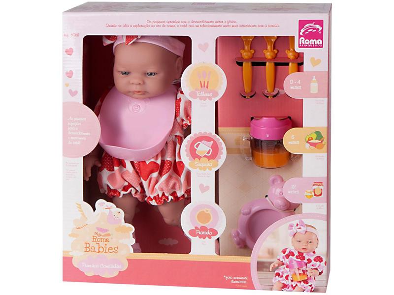 Imagem de Boneca Roma Babies Primeiras Comidinhas - com Acessórios Roma Brinquedos