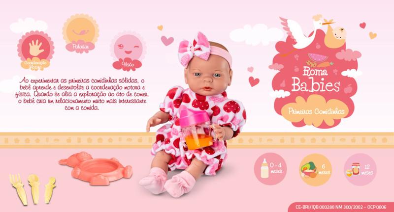 Imagem de Boneca Roma Babies - Primeiras Comidinhas - Com Acessórios - Roma Brinquedos