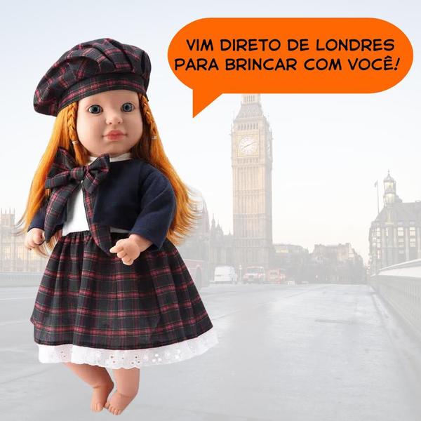 Imagem de Boneca Ruiva Keyte England com boina 42 cm Bambola