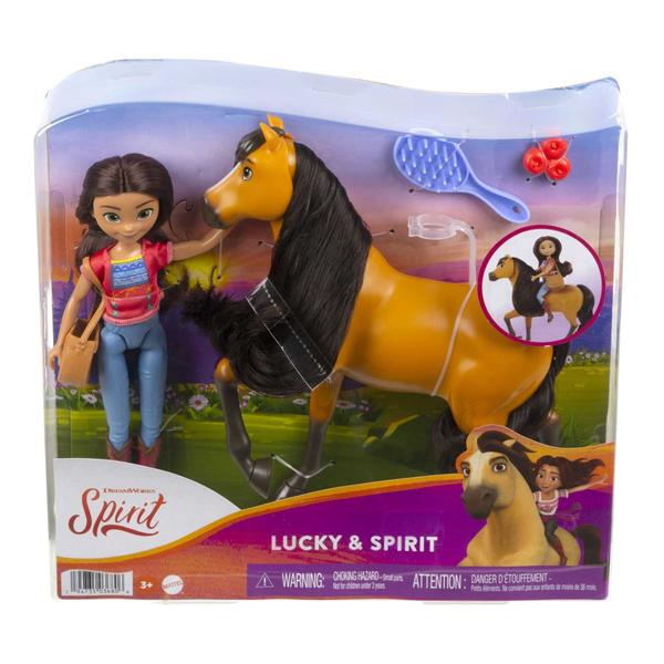 Imagem de Boneca Spirit Lucky (7), 7 articulações, top de moda, petiscos e escova. Cavalo Spirit (8), crina e rabo macios. Presente incrív